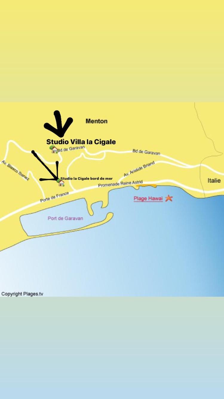 Studio La Cigale Bord De Mer Menton Kültér fotó